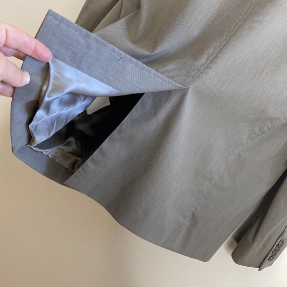 John Varvatos Blazer Mens 40 Gray Stripe Single Breast Light Unstructured Jacket - Picture 11 of 15